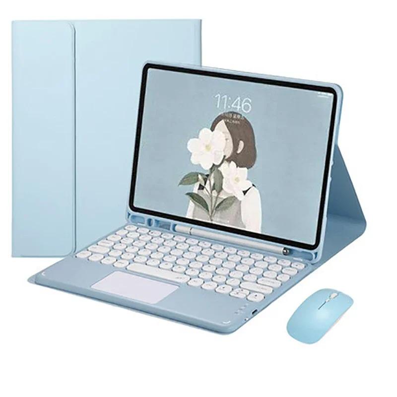 Free Mouse Touchpad Keyboard for iPad Tablet 10.2 7 8 9th Pro 10.5 Air 3 Foldable Protection Case, iPad Cover with Keyboard, PU Leather Smart Cover for 10.9 Inch 10th Gen, iPad Accessories