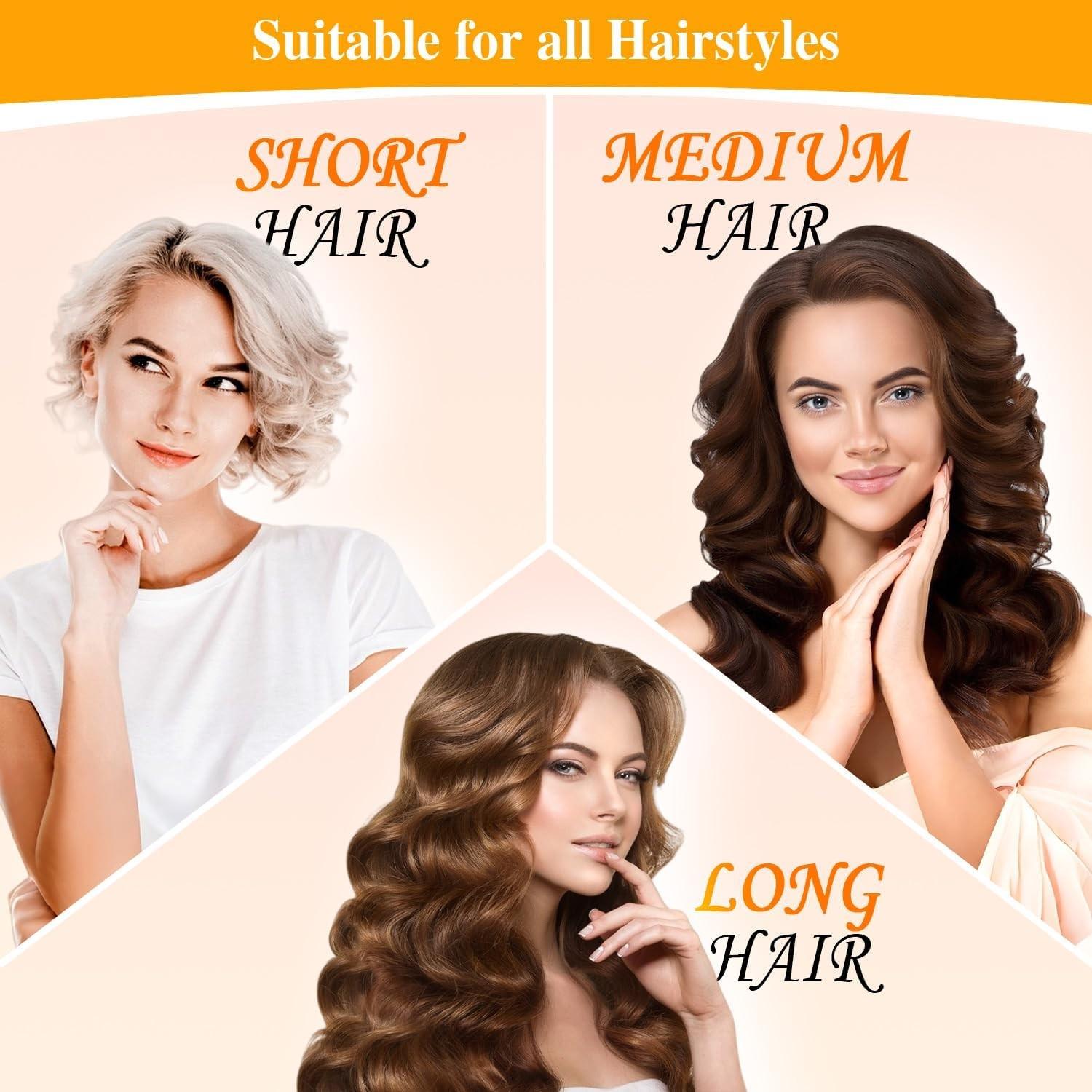 38pcs Hair Rollers Curlers Set, Jumbo Large Medium Small Rollers for Long Thick Hair, Stainless Steel Clips with Storage Bag