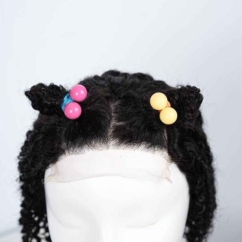 VIPbeauty Kid's Wigs 4X4 Lace Front 10 inch Hair Length Kinky Curly Hair Wigs Glueless Wigs for Children 100% Human Hair