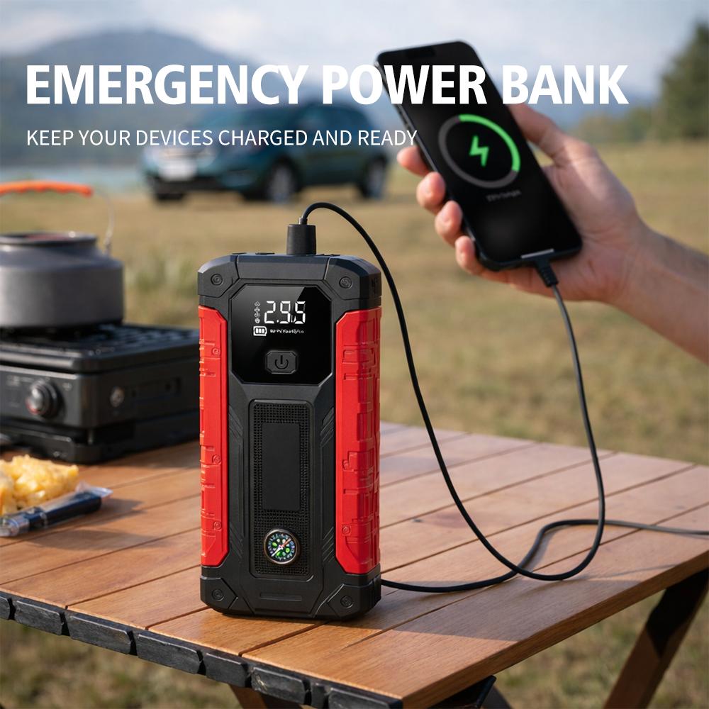10000mAh Jump Starter: Starts Any Car in Seconds—No Need to Beg for Help!Never Get Stuck Again! 10000mAh Portable Jump Starter—Your Car’s Lifesaver