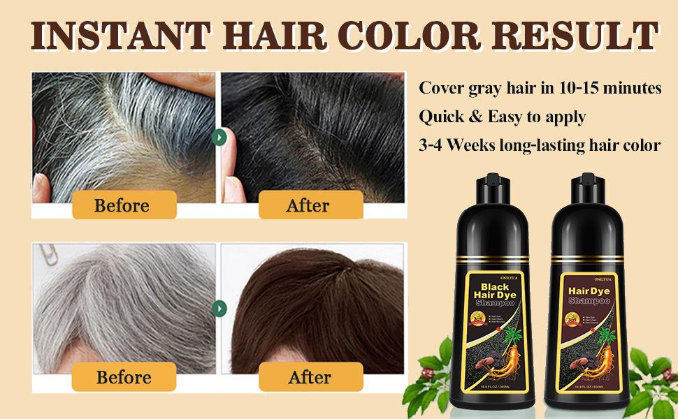 Silver Gray Hair Dye Shampoo 3 in 1 - Instant Shampoo Para Pintar el Cabello for Refresh Blonde Hair, Herbal Shampoo Hair Dye for Women Men, Easy to Use & Long Lasting Hair Color Shampoo 16.90 oz