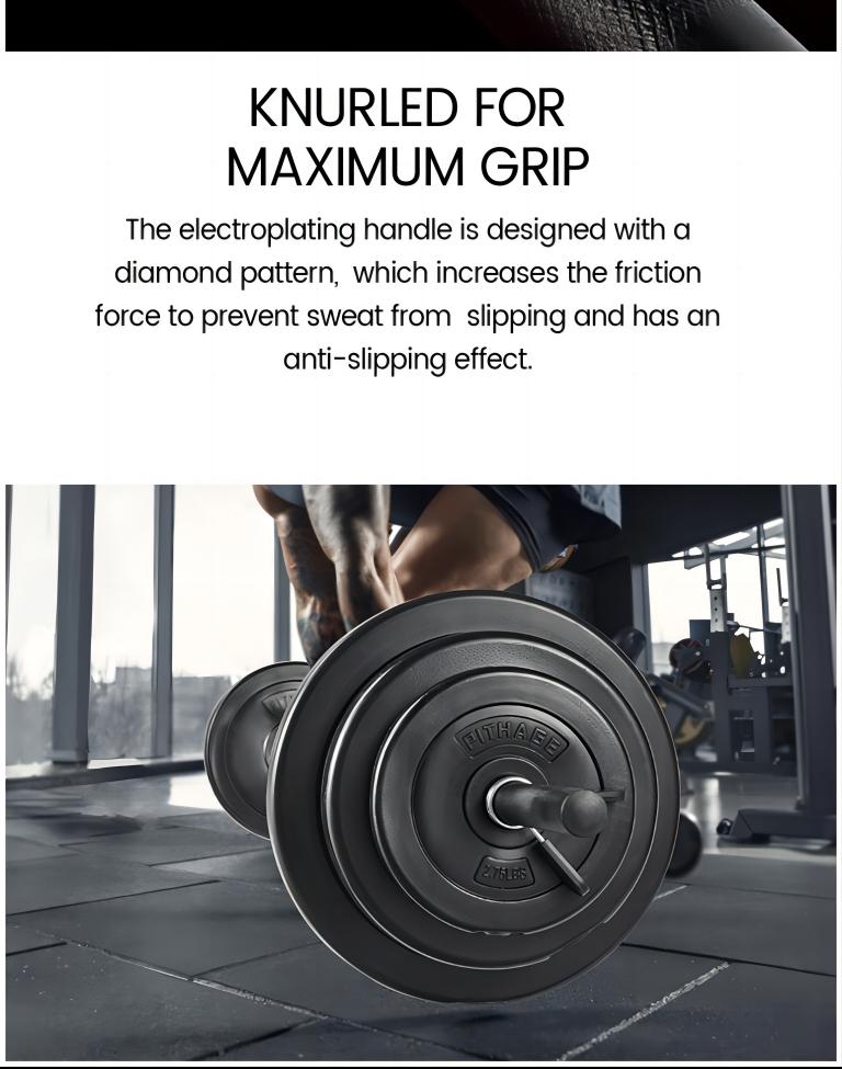 Relife Adjustable Barbell Weight Set for Home Gym, Barbell Weight Set for Lifting and Body Building, Black Muscle Training Equipment Muscle Exercise Equipment SpringStatements