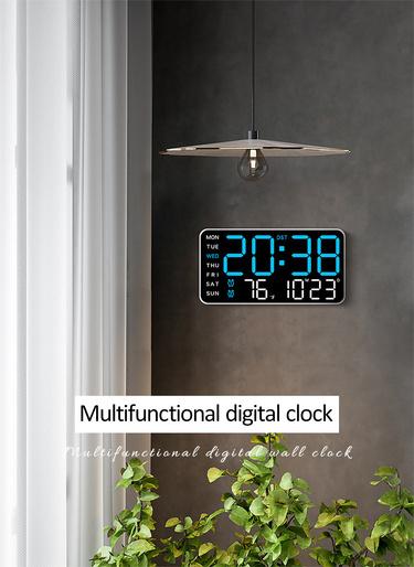 Large Digital Wall Clock with LED Display, Led Alarm Clock, Date & Temperature Timer, Ideal Gift for the Elderly, Living Room & Bedroom Decor, Creative Decorative Clock, Led Wall Clocks
