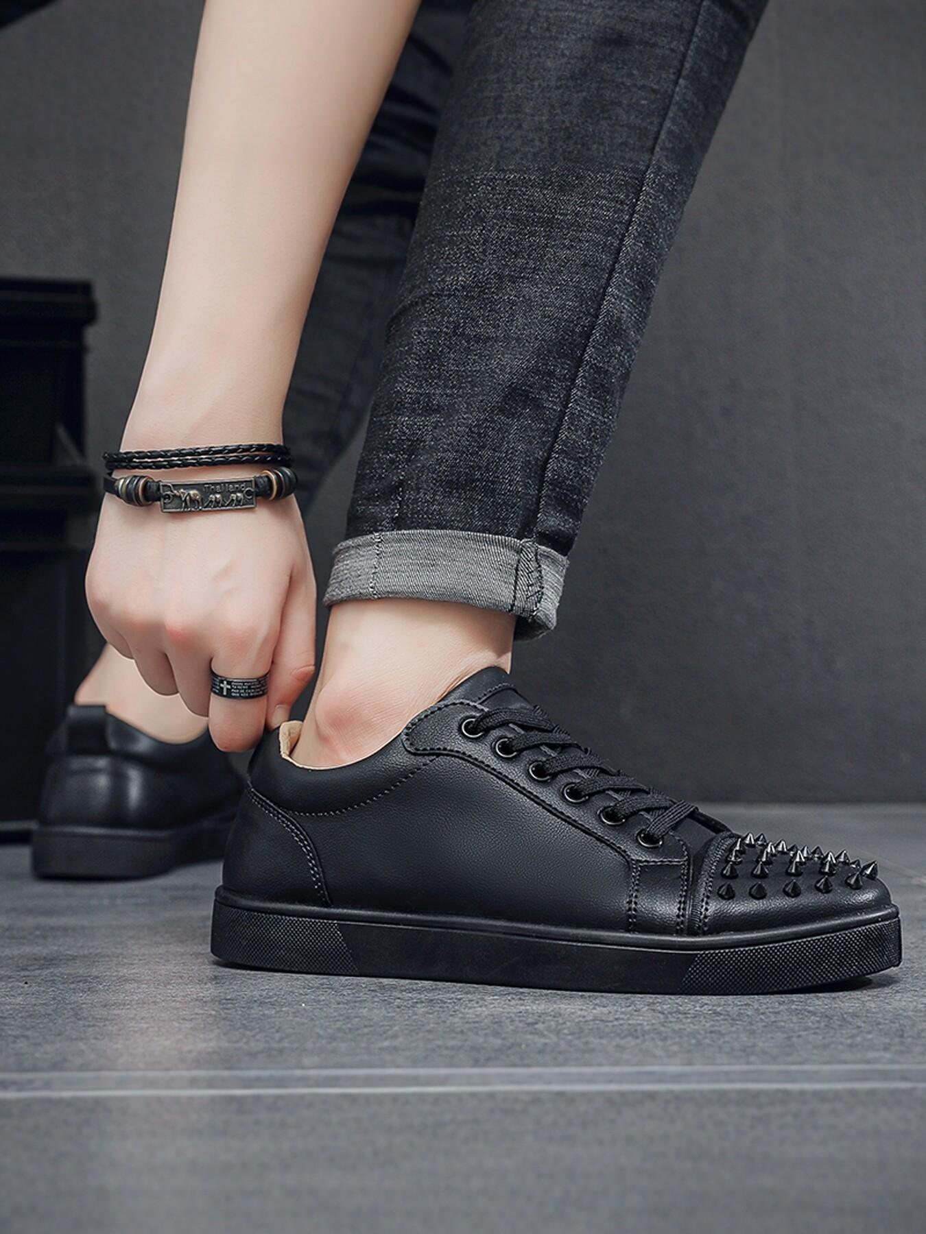 Men's Fashion Simple Rivet Board Shoes, Options, Sizes 39-44, All Seasons, Versatile Outdoor Wear