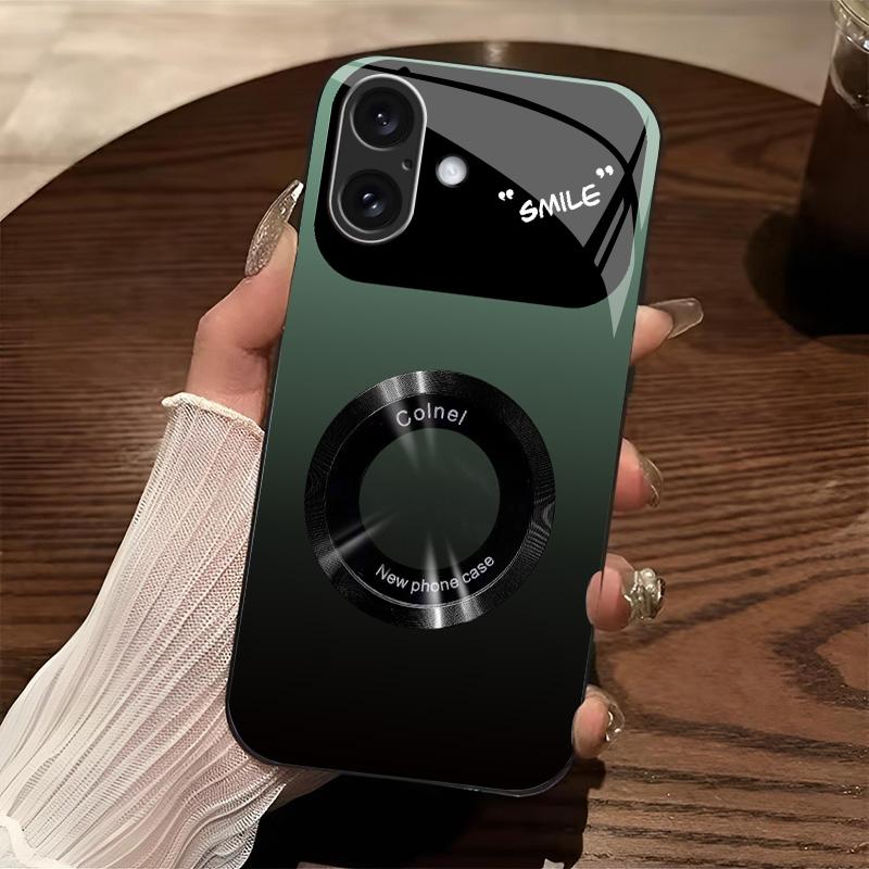 Gradient Glass Magnetic Phone Case for 【iPhone 16 Plus】, Luxury Matte Shockproof Cover with Camera Lens Protector 666
