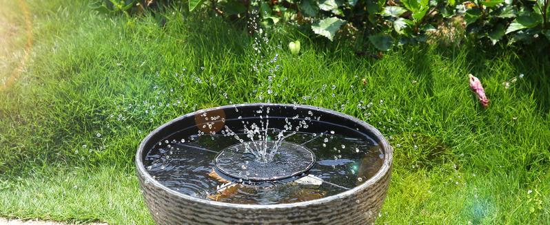 AISITIN 2.2W Solar Bird Bath Fountain Pump, Solar Fountain Pump for Bird Bath with 4 Nozzles, 6.7" Solar Powered Water Fountain Pump for Garden, Ponds, Pool, Fish Tank, Aquarium and Outdoor