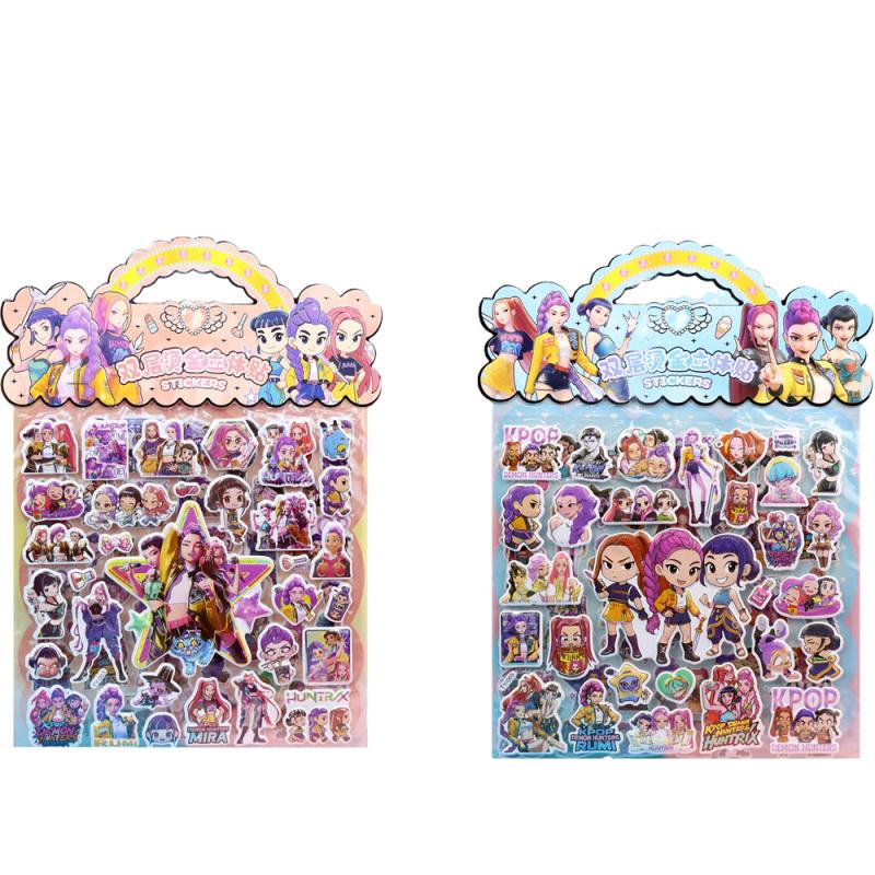 2PCS KPop Hunters Anime Laser Cut Stickers Tiger Rumi Mira Zoey Fan Gift Decoration