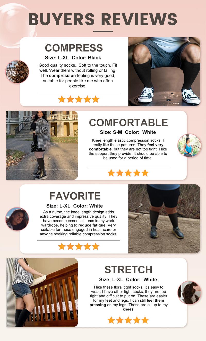 Viconow 4 Pairs Sports Socks for Women - Best Support for Circulation, Running, Travel