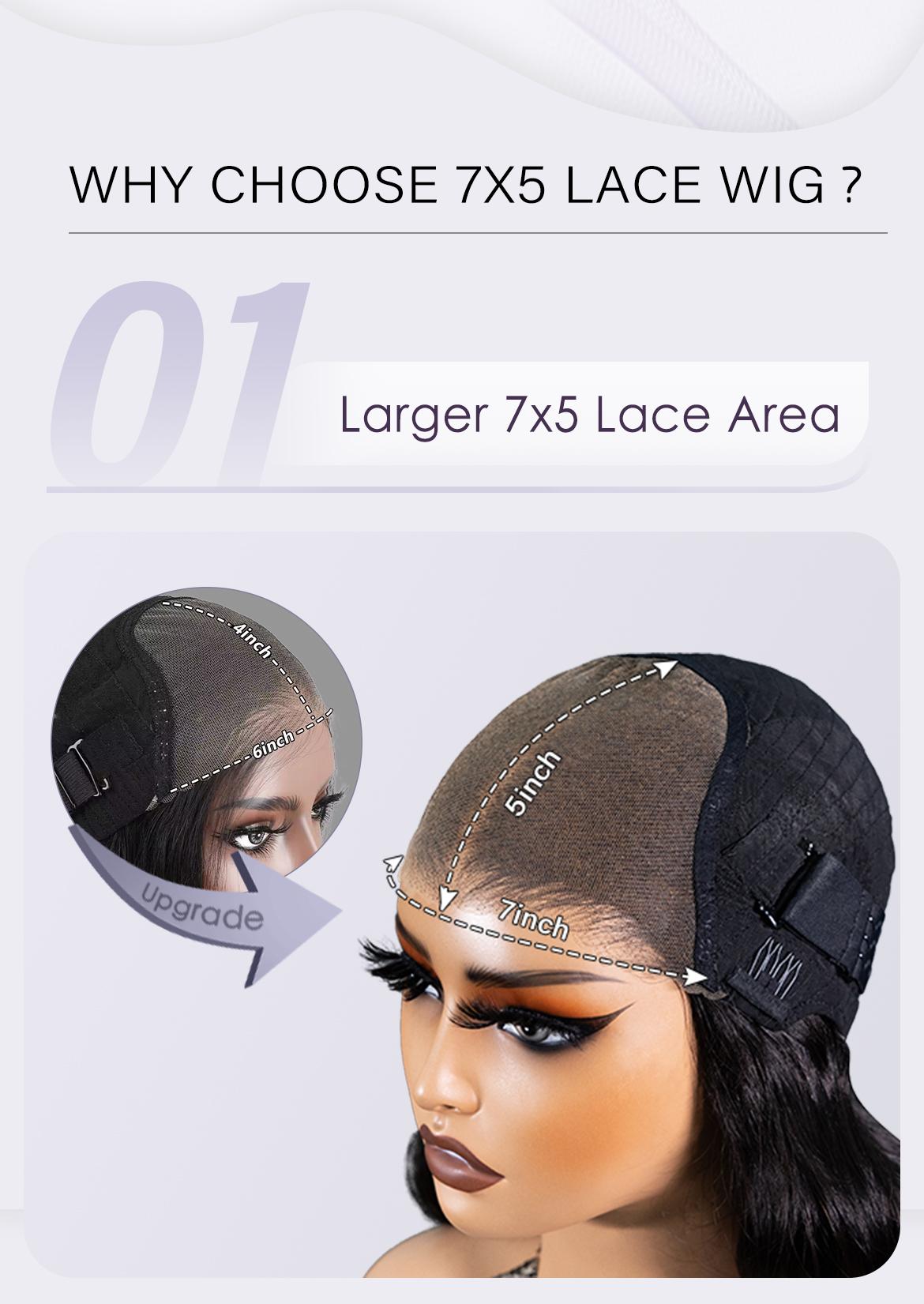 Wavymy Salon Quality Layered Cut Balayage Highlight Wear Go Glueless 7x5 Lace Pre-Bleached Straight Wigs Pre-pluck 180% Density Human Hair Wigs