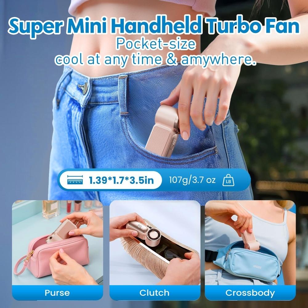 New X688 High-speed Mini Handheld Small Fan Phoenixes USB Rechargeable Battery Life Turbine Portable Outdoor Fan