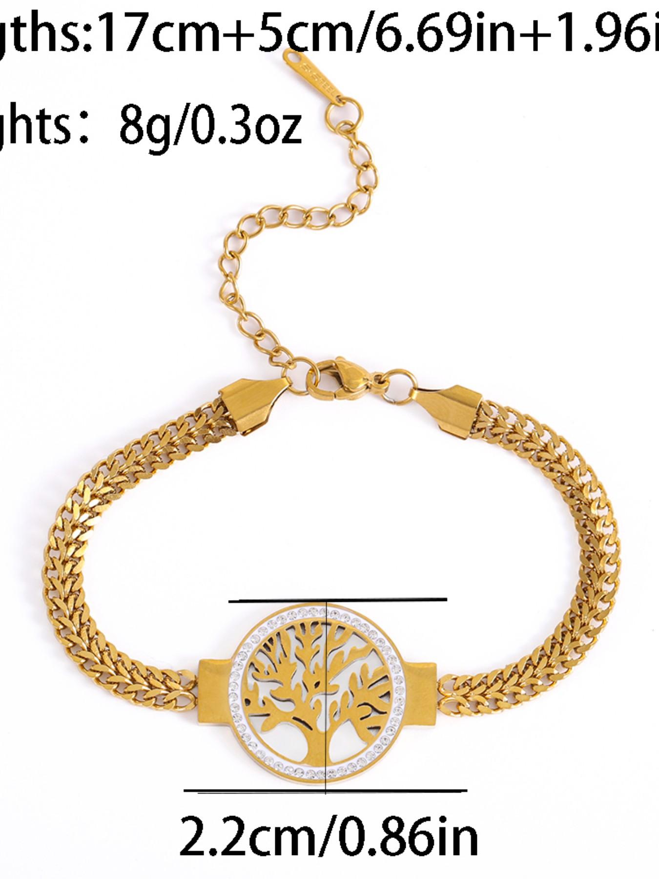 Elegant Zirconia Tree Bracelet, Life Tree Design, Versatile Jewelry Accessory for Everyday Wear, Enhance Your Layered Style