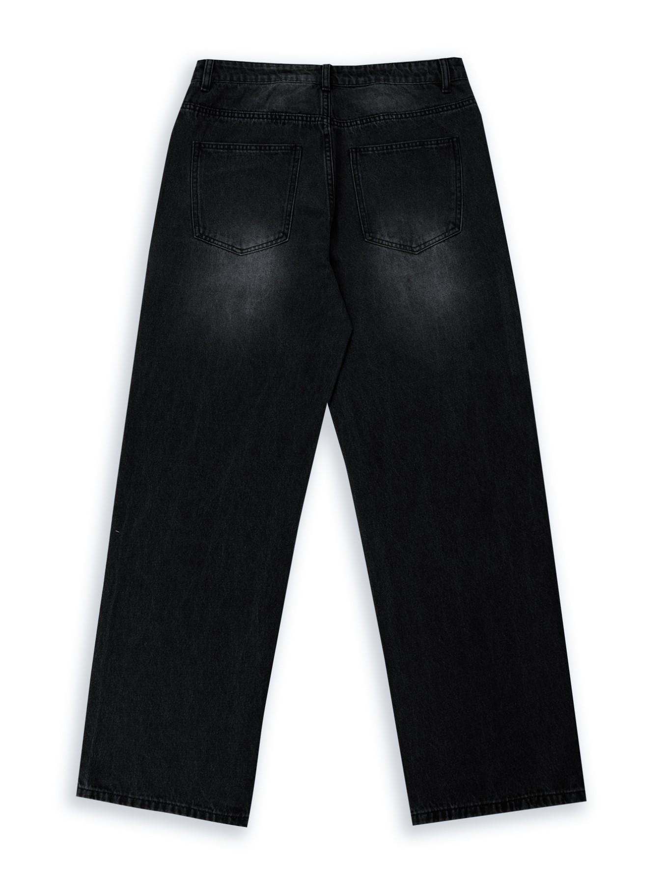 Men's Light Washed Loose Denim Jeans, Trendy American Street Style Wide Leg Pants, Perfect Gift for Husband Boyfriend, All Seasons Wear