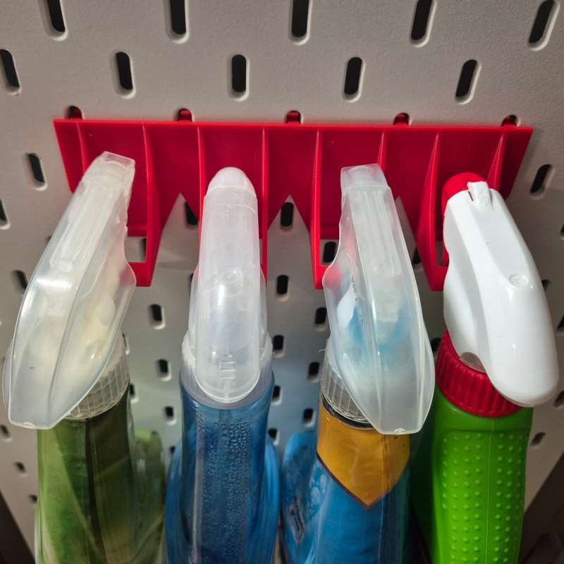Spray Bottle Holder Fit Skadis Pegboard Wall Mount Cleaning Liquid Bottle Hanging Storage Rack Organizer