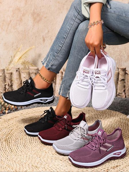 Women's New Casual Sports Shoes, Large Size Lightweight Soft Sole Sneakers, Comfortable Non-Slip Walking Shoes, Perfect for Travel & Leisure Activities, Breathable Walking Sneakers