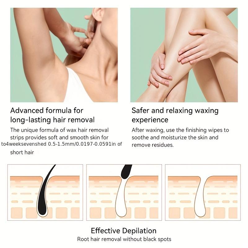 New 20-piece hair removal wax strips, suitable for lip, beard, lip, eyebrow, and high bikini line waxing, versatile summer hair removal wax paper with aloe vera and rose scents