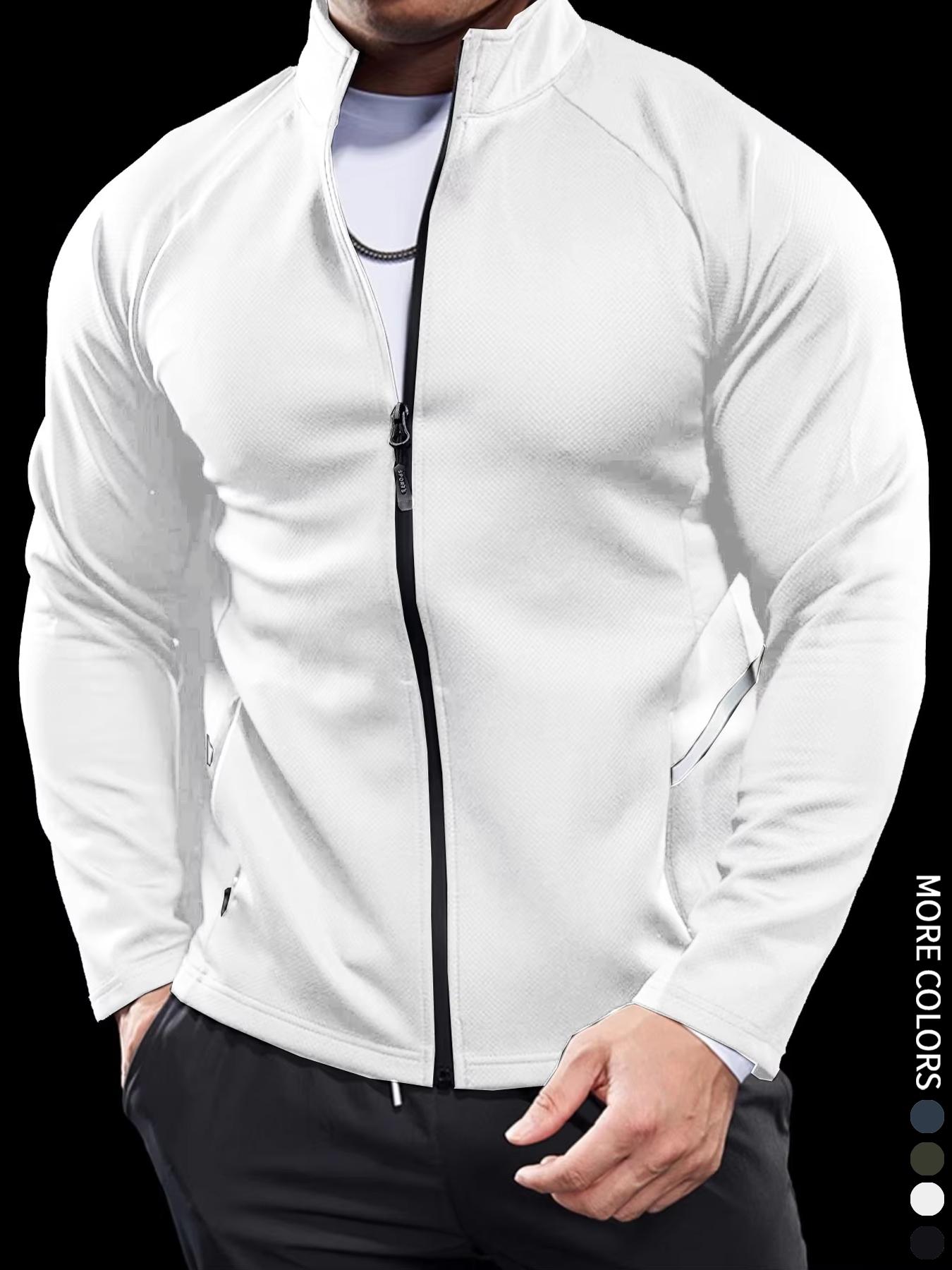 Men's Lightweight Jacket - Comfortable Polyester Fabric, Quick Dry, Slim Fit, Zipper Training Suit for Hiking & Fitness, Spring Autumn Long Sleeve Tops