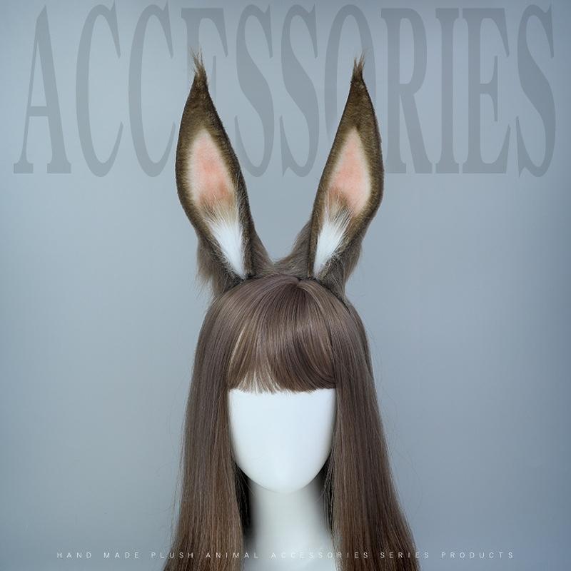 Easter Christmas Halloween Birthday Gift Bunny Ears Headband, Handmade Role Play Prop Plush Hair Accessory, Nightclub Party Costume