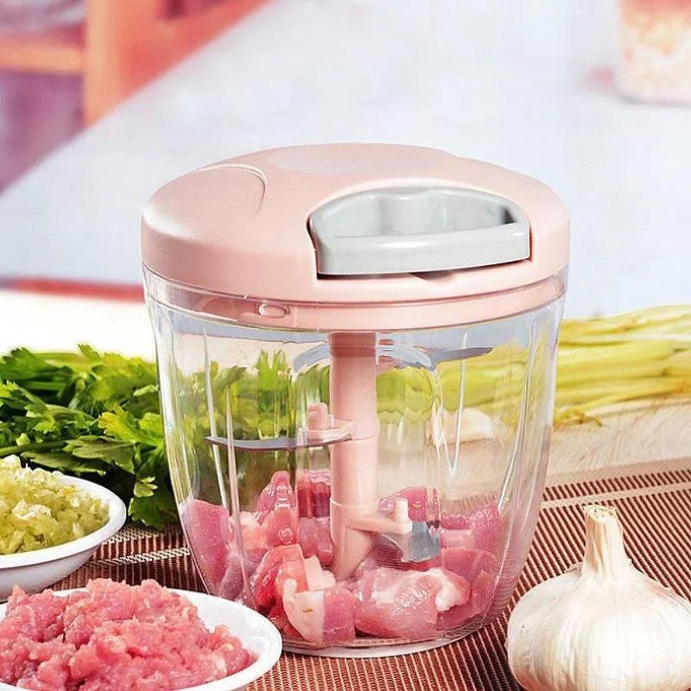 Home Kitchen Manual Pull-String Rotary Vegetable Slicer Garlic Press Meat Grinder Chopper Slicer Fruit & Vegetable Garlic Pulverizer Kitchen Gadget