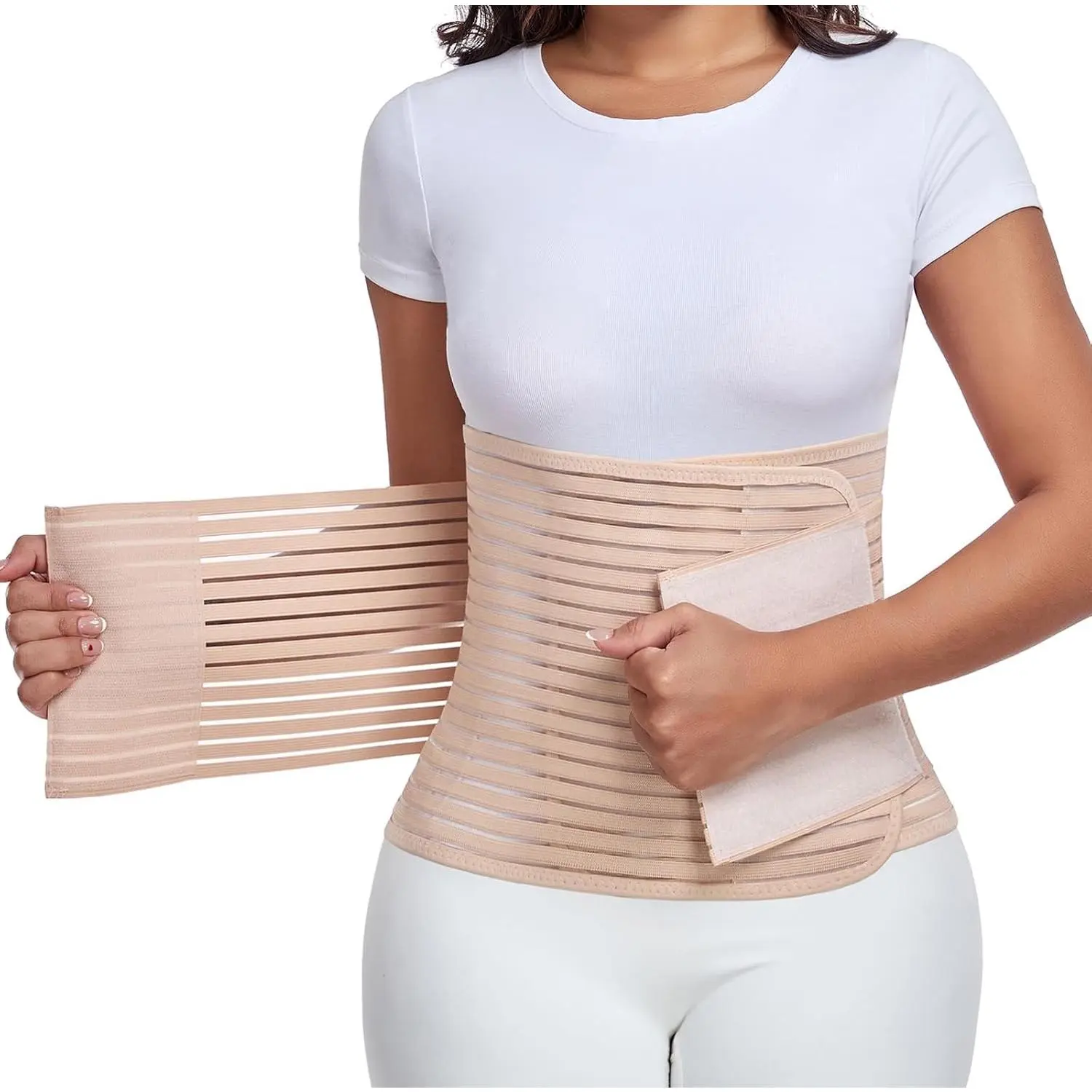 Postpartum & Post Surgery Abdominal Binder – Belly Support Recovery Belt for C-Section, Natural Birth, Hysterectomy & HerniaGift