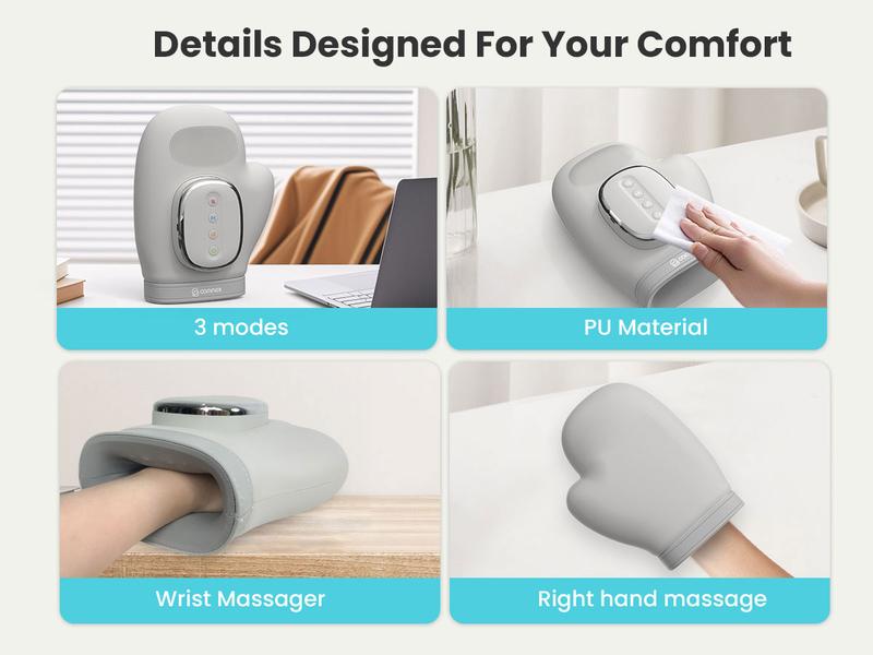 COMFIER Hand Massage with Heat and Compression,APP Control,Hand Massager Machine for Arthristis,Carpal Tunnel,Hand Wrist Finger Massager,3 Heat Levels&3 Intensities,Gifts for Women,Men,Black