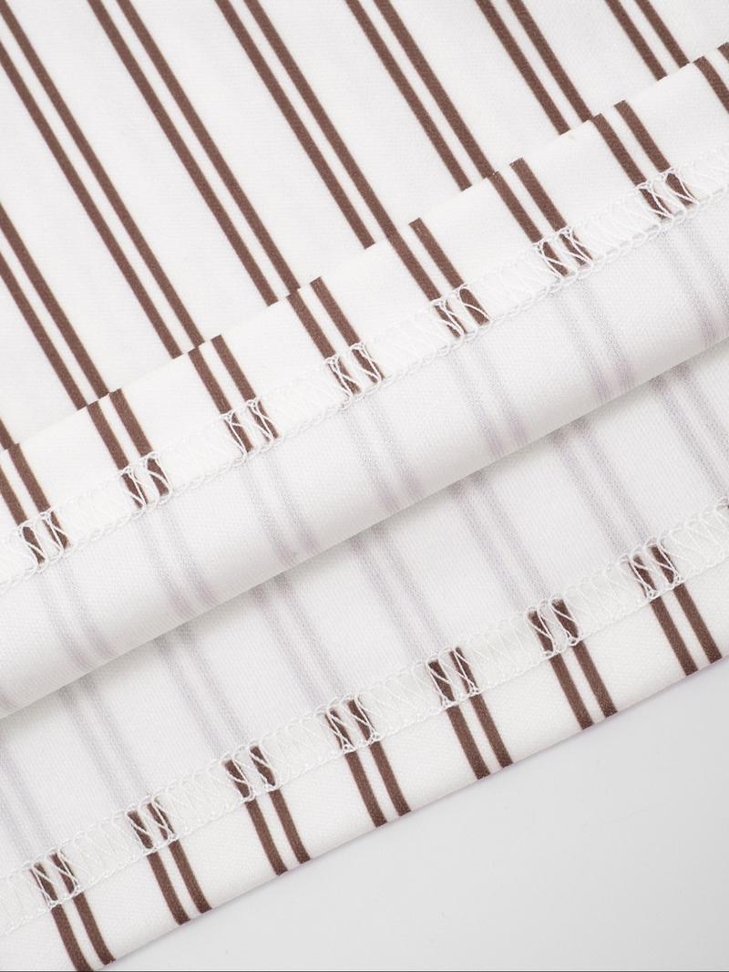 Women's Fashion Striped Button Long Sleeve Top + Slim Short Skirt Set, Casual Comfortable Spring & Fall, Daily Wear