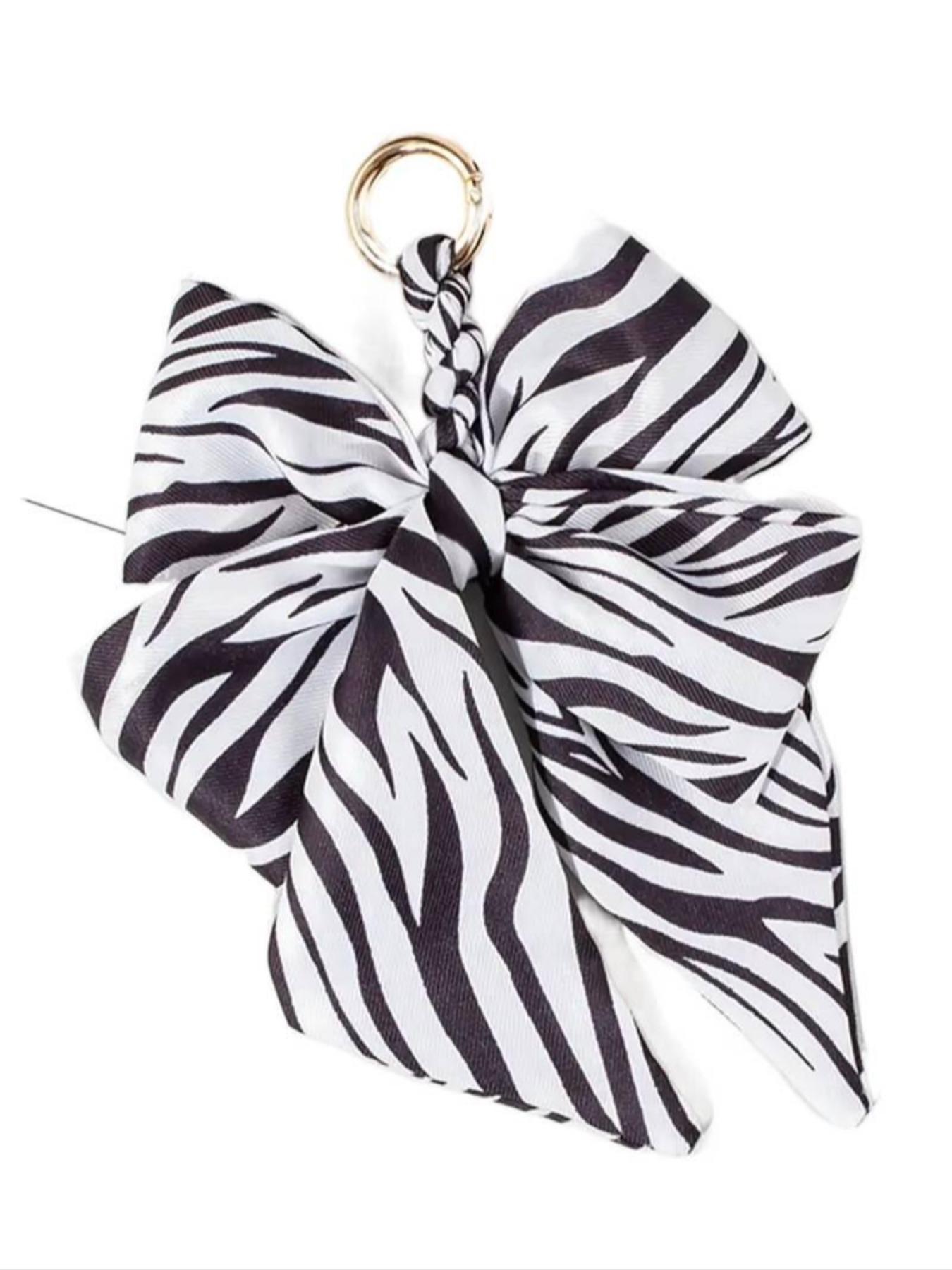 Elegant Bow Bag Charm-Floral Scarf Keychain wit..