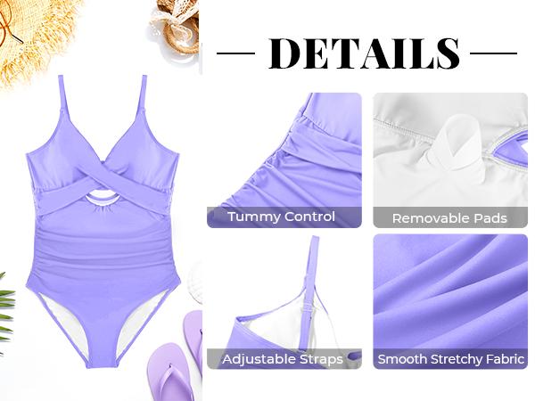Tempt Me Women One Piece Swimsuit Tummy Control Bathing Suits Cutout V Neck Twist Front Swimwear