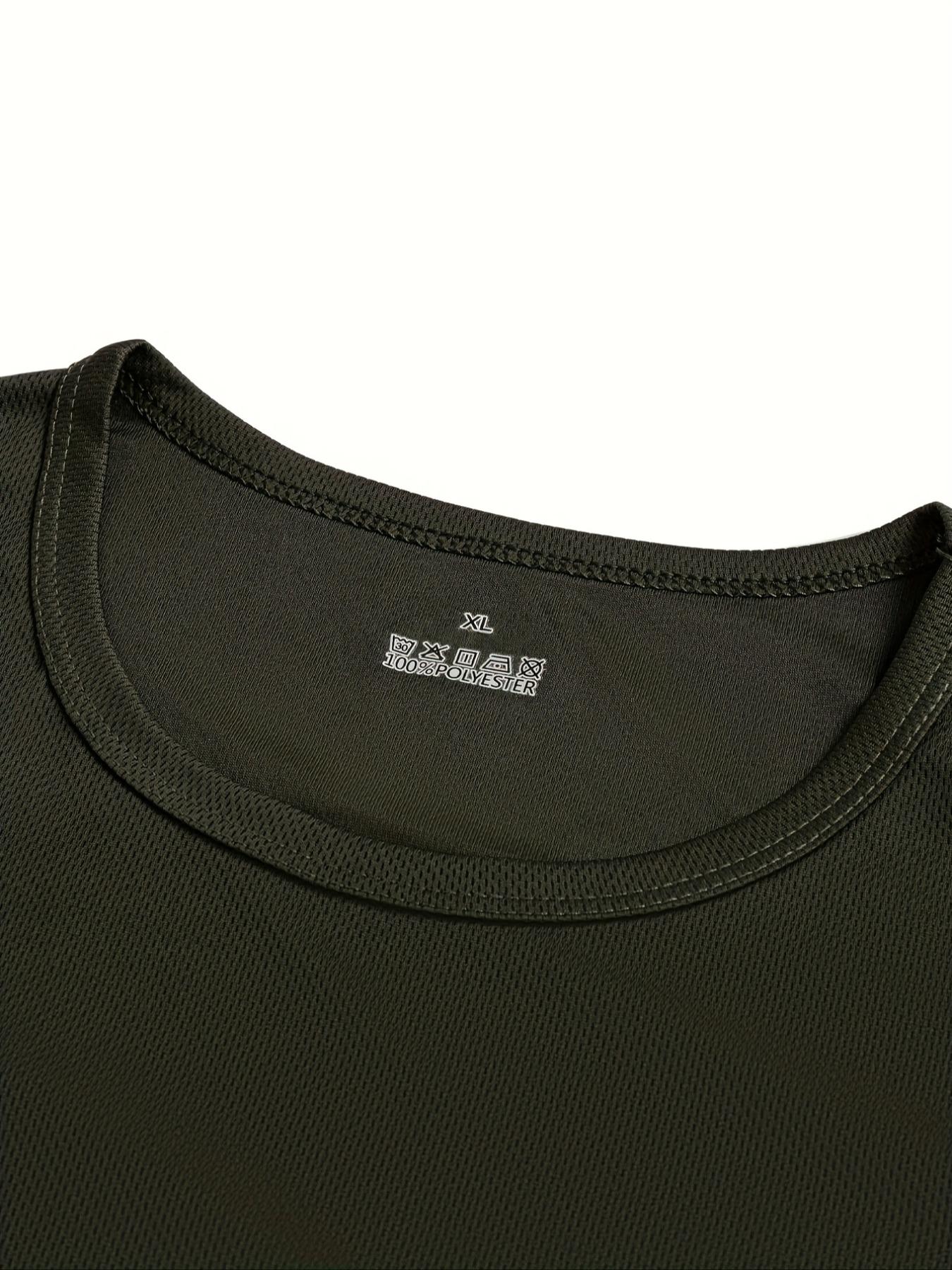 Men's Quick-Dry Breathable 6-Pack Solid Color T-Shirts Round Neck Short Sleeve, Lightweight Comfortable Summer Sports Tops, Athletic Sports Clothing, Activewear Tee, Athletic Fashion