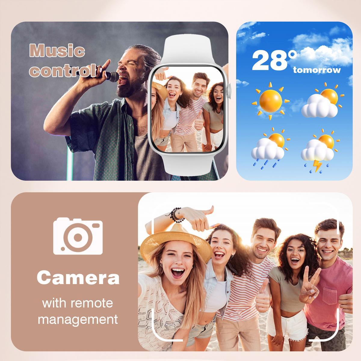 Multifunctional Smart Watch with Replacement Watch Band, Fashion Digital Watch with Phone Call & Music Control, Sports Watch for Women & Men