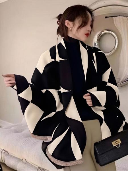 1 Piece Thickened Imitation Cashmere Scarf hijab for A/W | | Bohemian Style Geometric Floral Shawl | Warm Scarf for S/S AC Rooms | Casual Soft Scarf | Casual Elegant Shawl/Headscarf | Unisex Daily Accessory