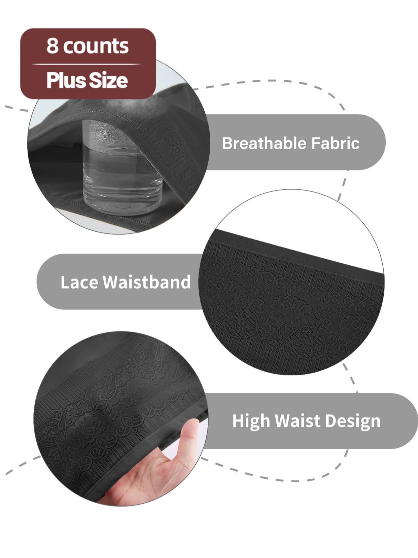 【Plus Size】 Solid Color High Waist Panty, Soft Comfy Breathable Knicker for Daily Wear, Women's Underwear for All Seasons