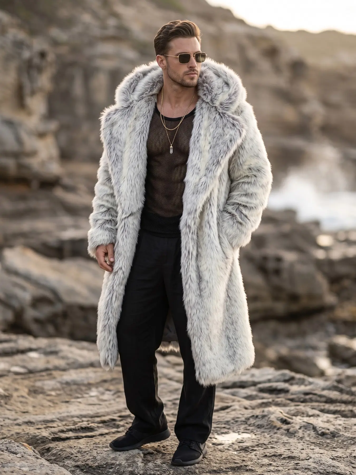 Men's Fleece Autumn Winter Hooded Coat, Loose Fit Long Sleeve Jacket With Pockets, Soft Warm Casual Streetwear, Casual Coats for Christmas New Year Holiday Outfit