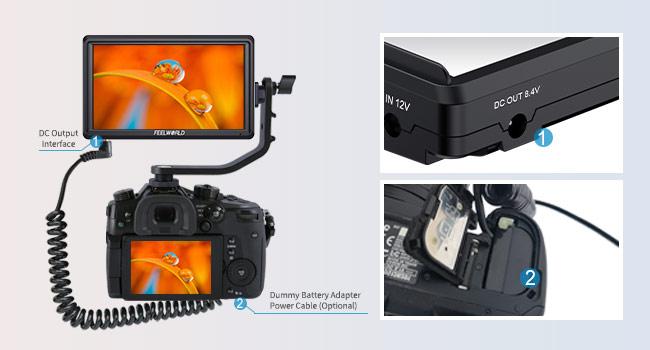 FEELWORLD S55 5.5 inch Camera DSLR Field Monitor Small Full HD 1920x1152 IPS LUT Video Peaking Focus Assist with 4K HDMI 8.4V DC Input Output Include Tilt Arm