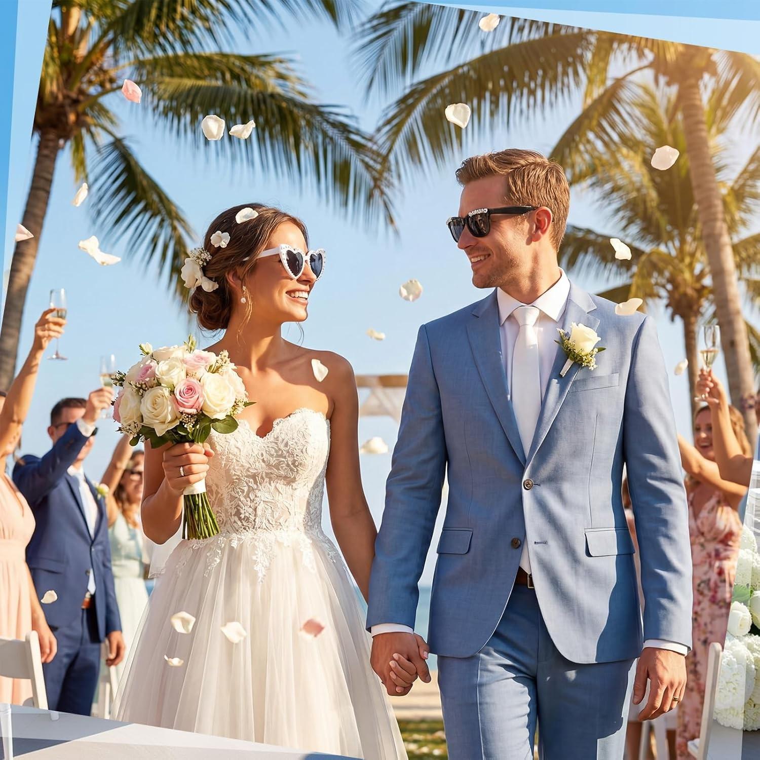 2pcs Heart-Shaped Bride and Groom Glasses Set, Artificial Design, Wedding Party Accessories, Bridal Shower Gifts, Couple Photo Props