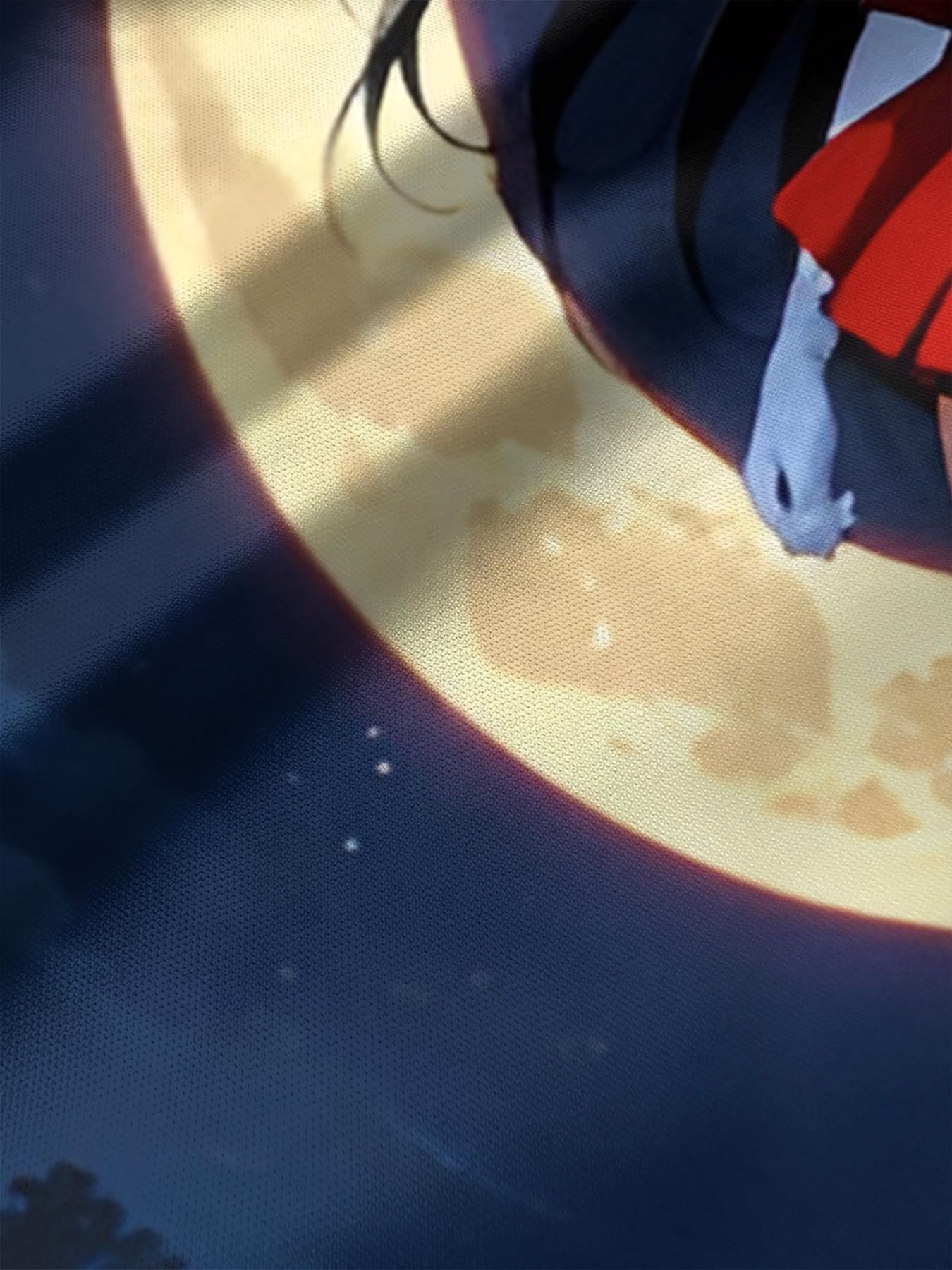 Girls' 3D Short Sleeve Dress, Sailor Moon Mars Full Moon Print, Perfect for Parties, Festive Gifts, Birthday Presents