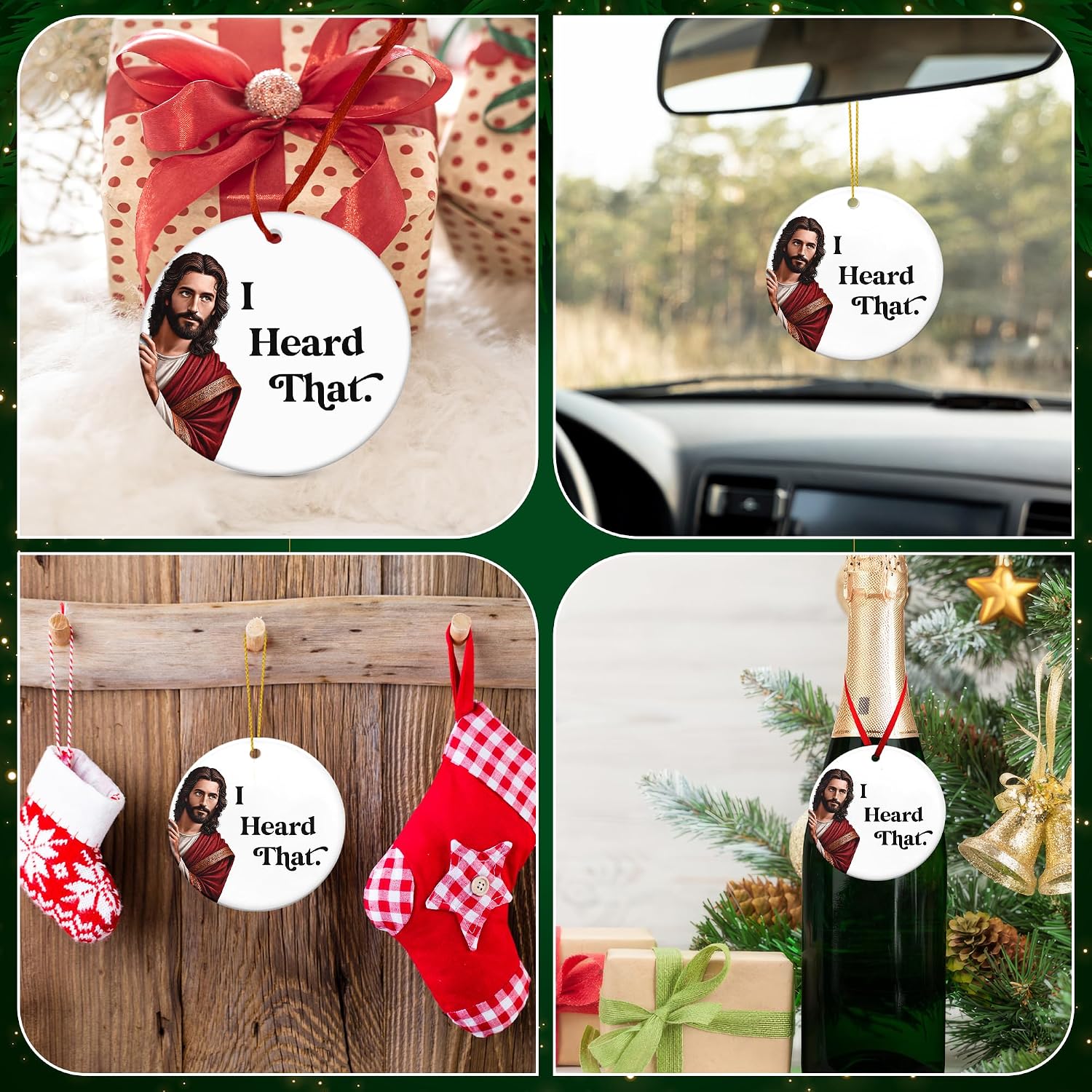 I Heard that Funny Gifts - Funny Christmas Ornaments 2026 | Christmas Tree Decorations - White Elephant Gifts for Adult, Ceramic Ornament Ideas, Stocking Stuffers  for Men Women