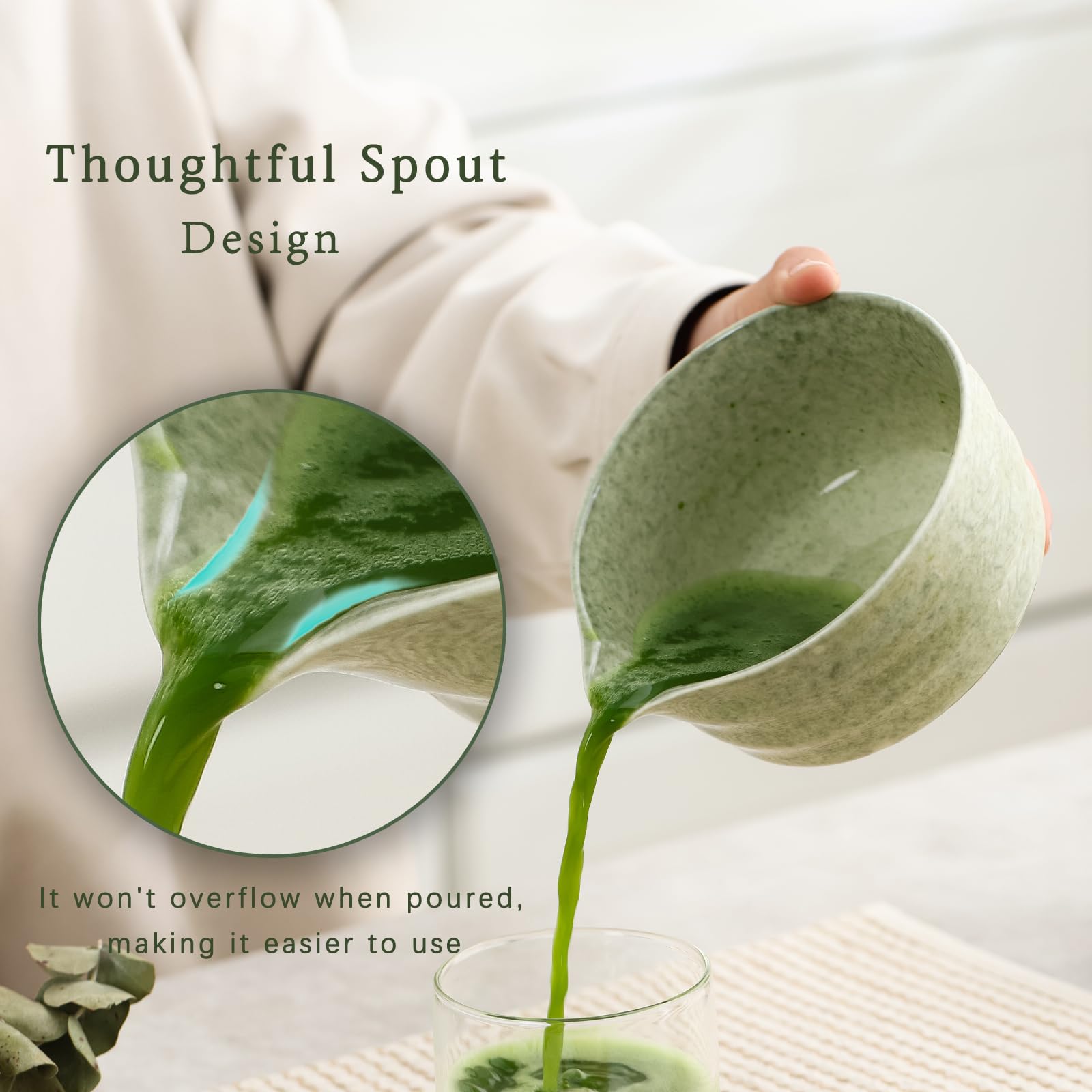 Japanese Tea Set, 1 Set Including Matcha Bowl with  Bamboo Scoop & Matcha Whisk & Whisk Holder, Tea Making Tool for Home Office