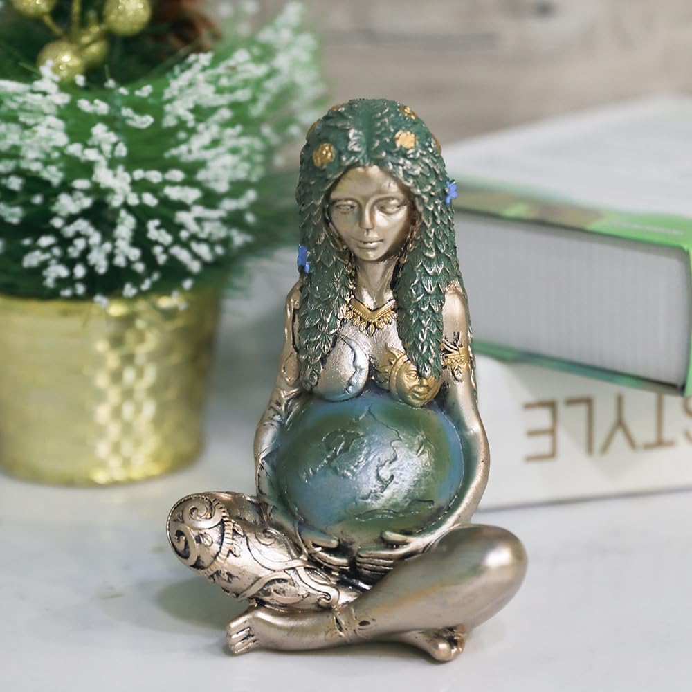 Goddess Statue, Gaia Statue Mother Earth Nature Moon Statues  Decor |  Yemaya Statue  Witchy  Figurine  Room Decor Garden Decoration Earth Day Decoration
