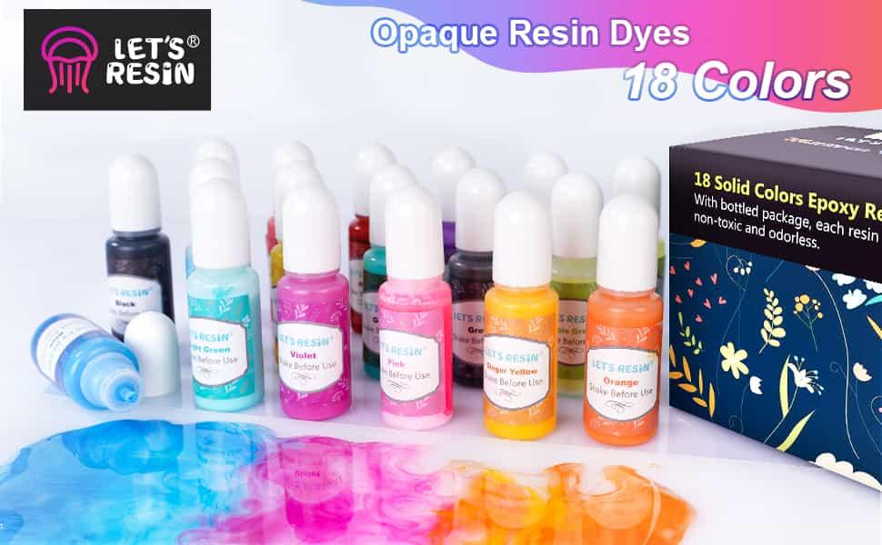 18 Colors Epoxy Pigment, Opaque Liquid Resin Colorant Each 0.35oz,Odorless Epoxy Resin Dye Solid Color Liquid Dye for Resin Jewelry DIY Crafts Art Making-LET’S Resin 18 Colors Epoxy Pigment, Opaque Liquid Resin Colorant Each 0.35oz,Odorless Epoxy Resin Dye Solid Color Liquid Dye for Resin Jewelry DIY Crafts Art Making-LET’S Resin