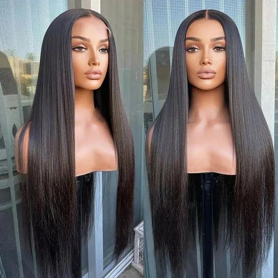 Bling Hair 13x6 HD Transparent Lace Front Real Hair Wigs Pre Plucked For Women Straight Remy Real Hair Lace Frontal Wigs