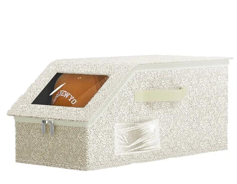 Hat Storage Box Foldable Zipper Baseball Cap Storage Box Wardrobe Storage Boxes Storage Non-woven Dustproof Storage Box