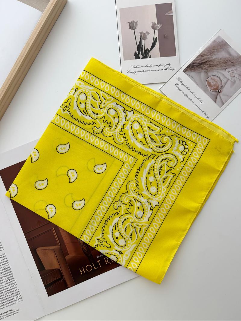 Geometric & Paisley Print Bandana, Unisex Soft Breathable Scarf, Casual Fashion Accessory for All Seasons, Ideal for Daily Wear