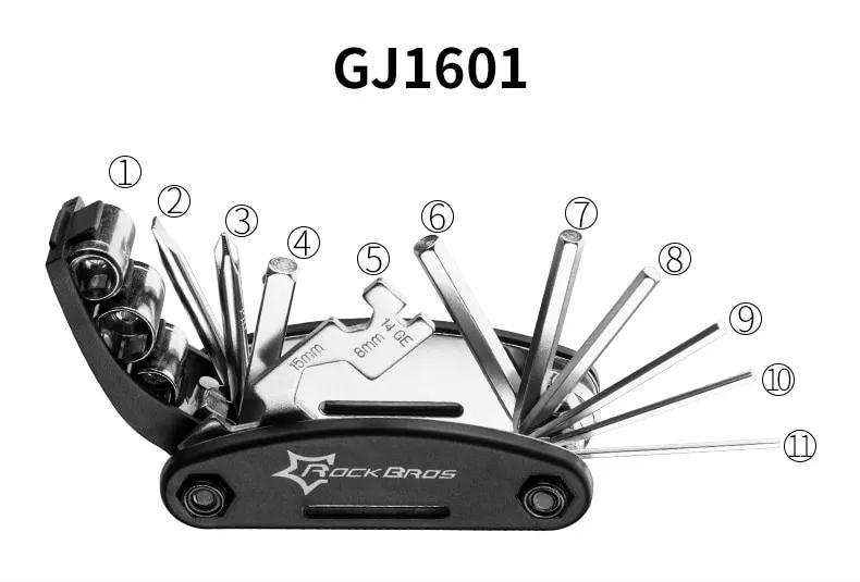 ROCKBROS Bike Repair Tool Durable Aluminum Alloy Bike Tool Kit