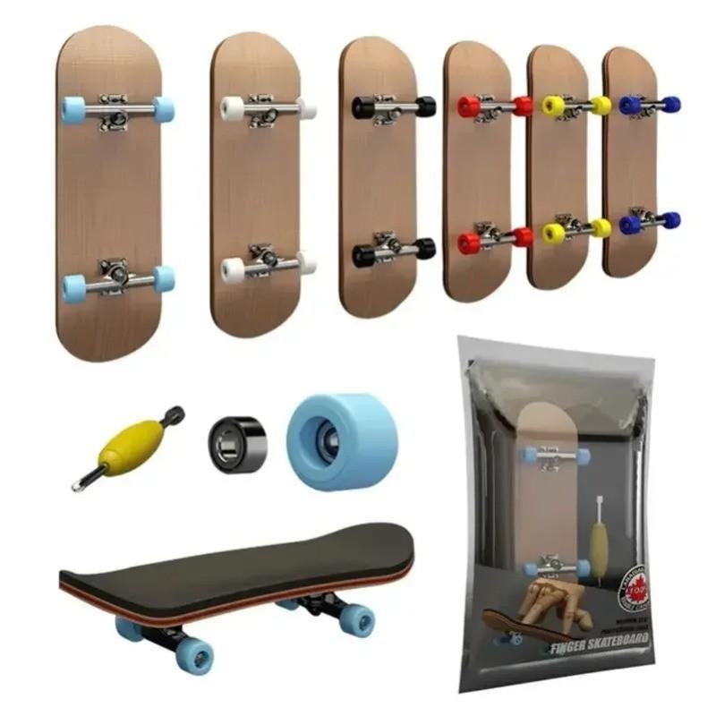 Finger Skateboard Wooden Fingerboard Toy, Professional Stents Fingers Skate Set, Novelty Children Christmas Gift, 1set