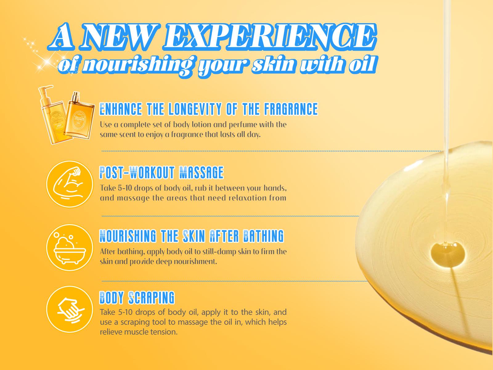 Sttes Body Firmeza Oil，602 perfume fragrance，Dry Skin Bath Massage Moisturizing Oil containing Jojoba Seed Oil and Olive Oil, 5.07 fl oz pump bottle.