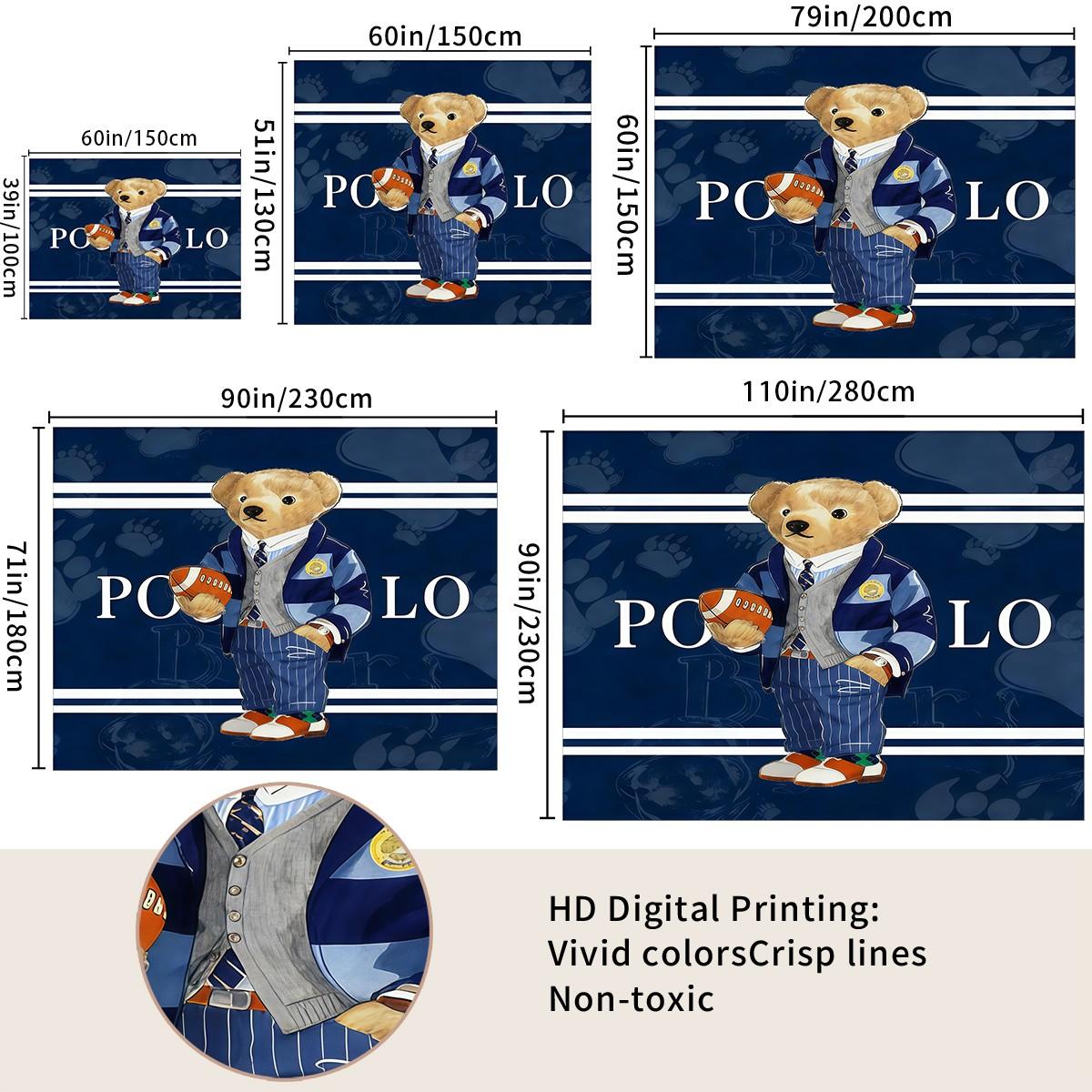 Bear Pattern Tapestry, Stylish Room Flag, Unique Wall Art For Living Room And Bedroom, Soft And Durable For Kids And Adults Daily Holiday Birthday Gift Bedroom Decoration