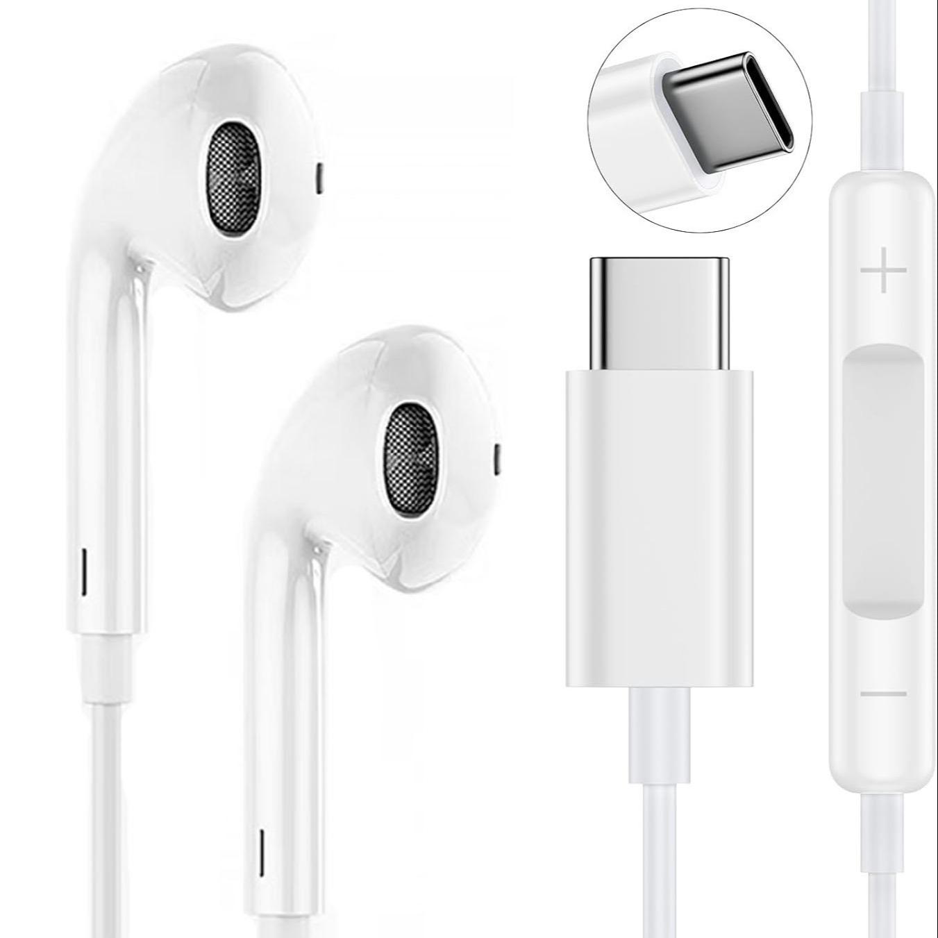 USB C Headphones for Apple 17 Pro Earbuds Type C Wired Earphones with Mic & Remote Control HiFi Stereo for iPhone17 16 Pro/PM/15, iPad Pro, Galaxy S23/S22/S21/Ultra Note 10/20, Pixel 7/6/6