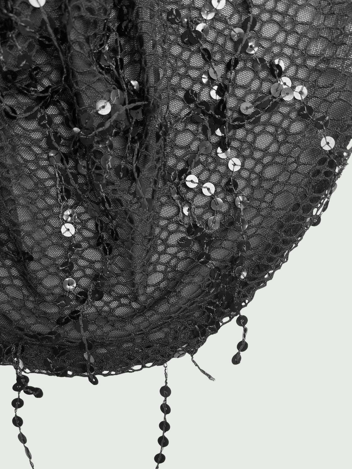 Sheer Mesh Halter Neck Sleeveless Top with Beaded Tassels - Ideal for Date Nights, Parties & Gothic Outfits | Y2K Fashion, Edgy Going Out Top