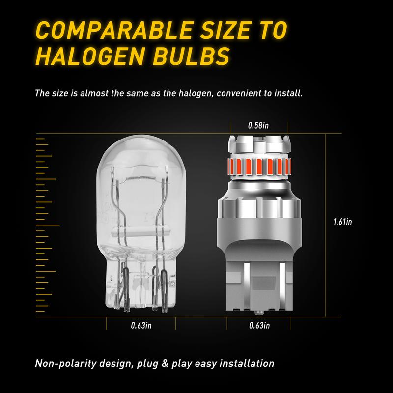 AUXITO LED Strobe Brake Lights Bulbs Red, 2800LM Flashing Strobe Blinking LED Tail Light Bulbs for 7440/7443 T20 W21W 7441 7444 7443R,300% Brighter CANBUS Ready Plug and Play LED Stop Blubs,T25 3156/3157 1157/2357 1156 Tail Lights Brake Lights