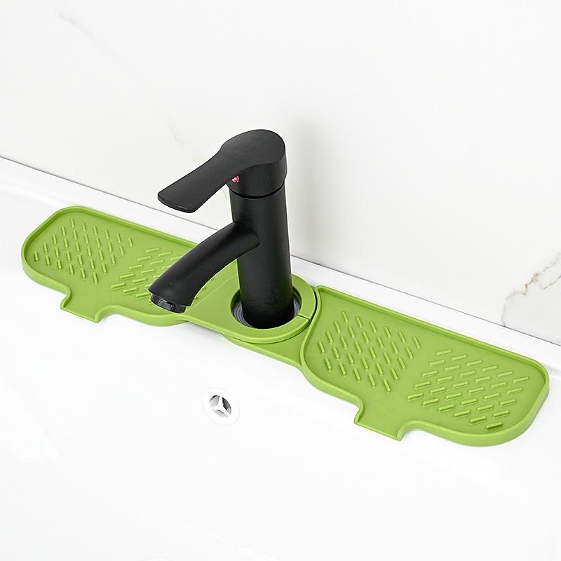 Silicone Drying Mat Sink Faucet and Countertop Organizer for Soap and Accessories